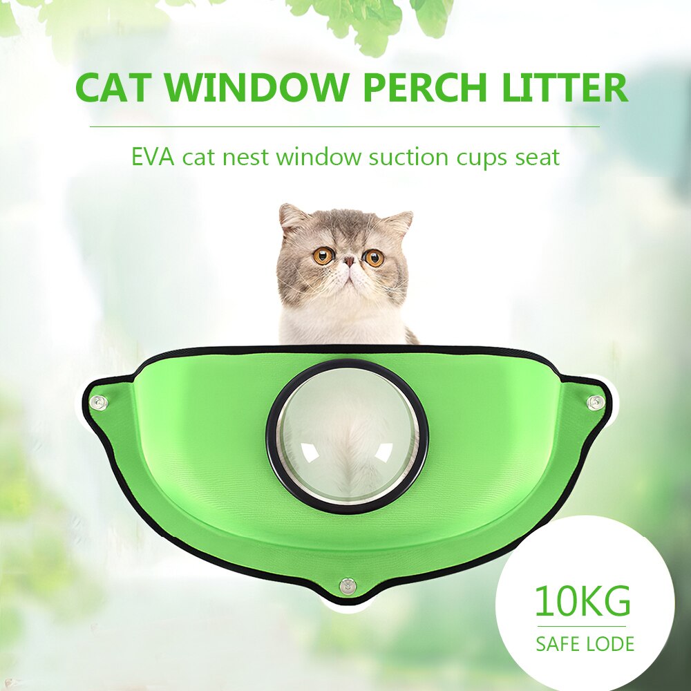 Pet window sill cat hammock mounted with suction cups for indoor cats