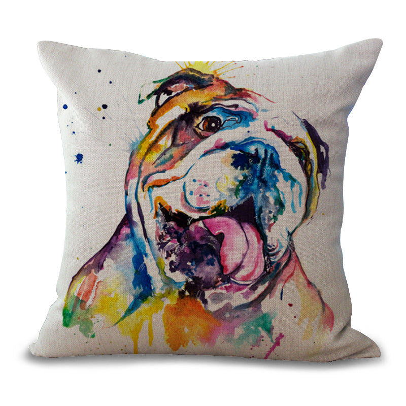 english bulldog artwork pillowcase decorative cover