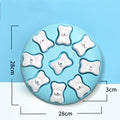 Blue silicone mold with bone-shaped cavities