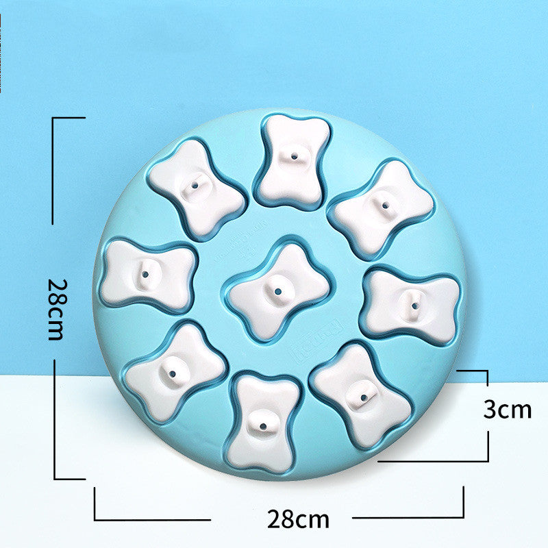 Blue silicone mold with bone-shaped cavities