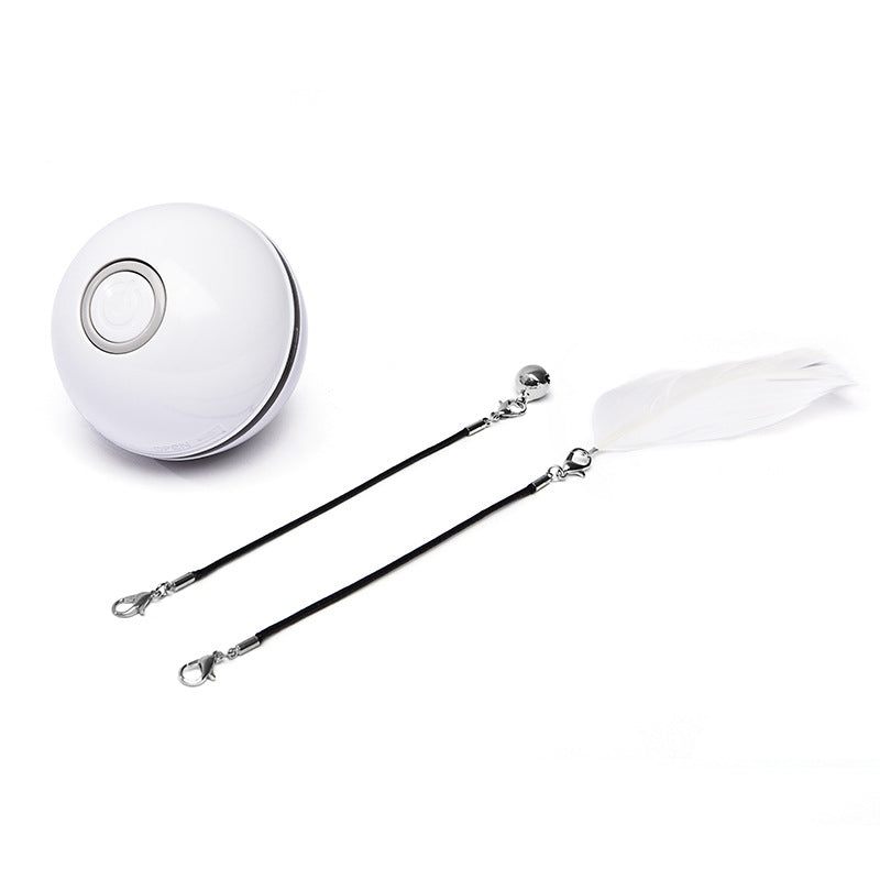White electronic device with feather on a white background