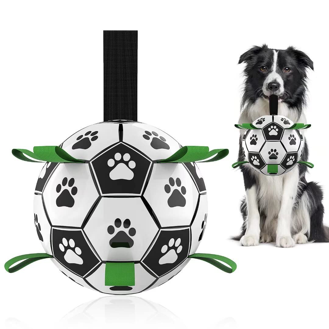 interactive dog football toy soccer ball inflated training toy for outdoor dogs