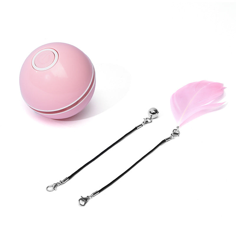 pink LED laser rolling cat toy ball interactive for indoor play