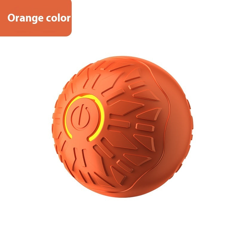 Orange Electric jumping ball for dogs automatic luminous toy for interactive play and training