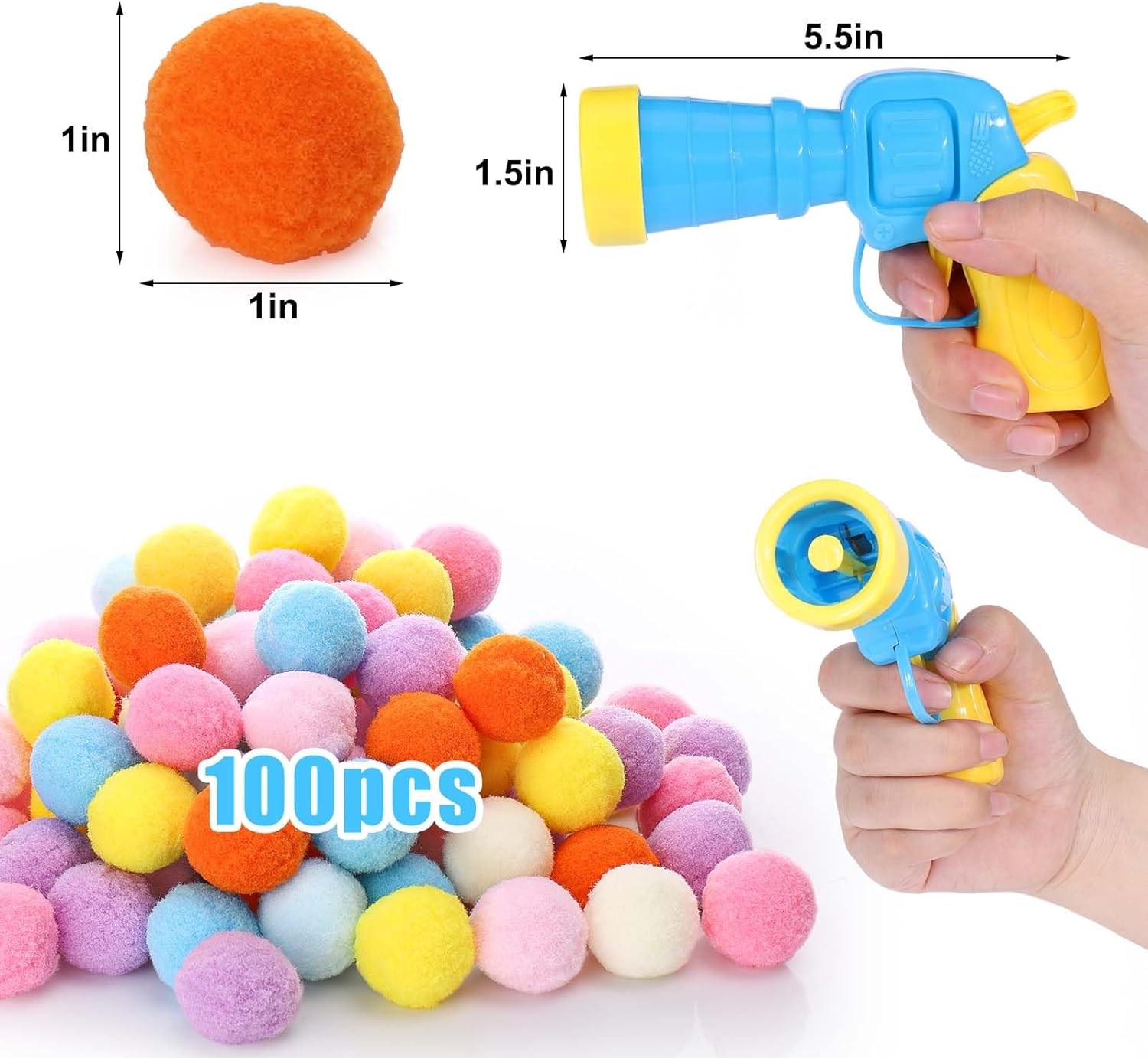 Plush Toy Gun Launcher for Dogs & Cats – Interactive Pet Ball Shooter Training Toy