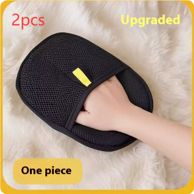 2 Pet hair remover mitt for dogs, cats, and rabbits removes long short and curly fur efficiently