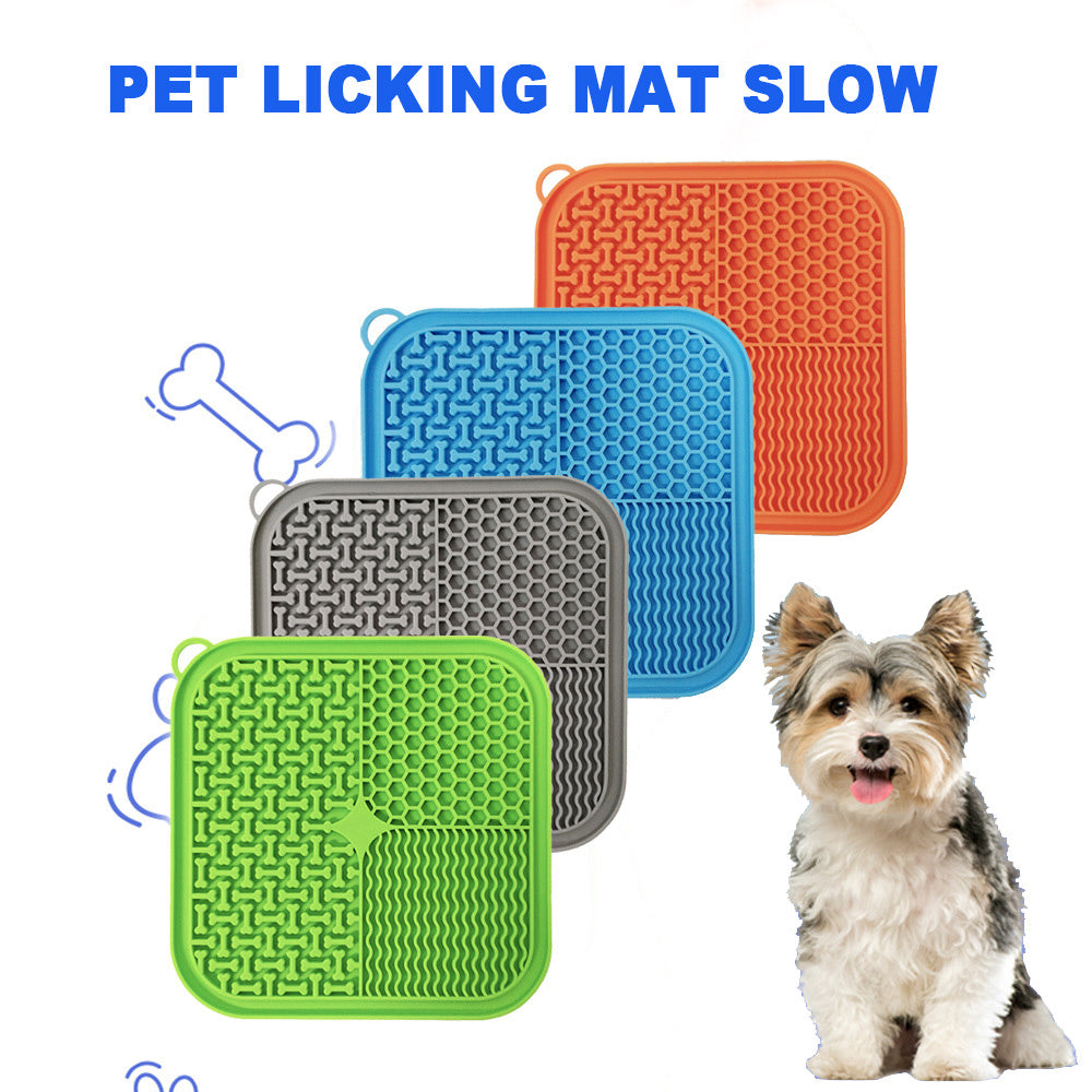 Dog licking mat slow feeder with suction cups for anxiety relief
