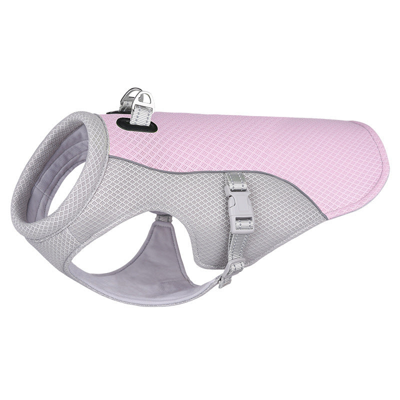 Pink Lightweight air mesh cooling harness vest comfortable fit for small medium large dogs