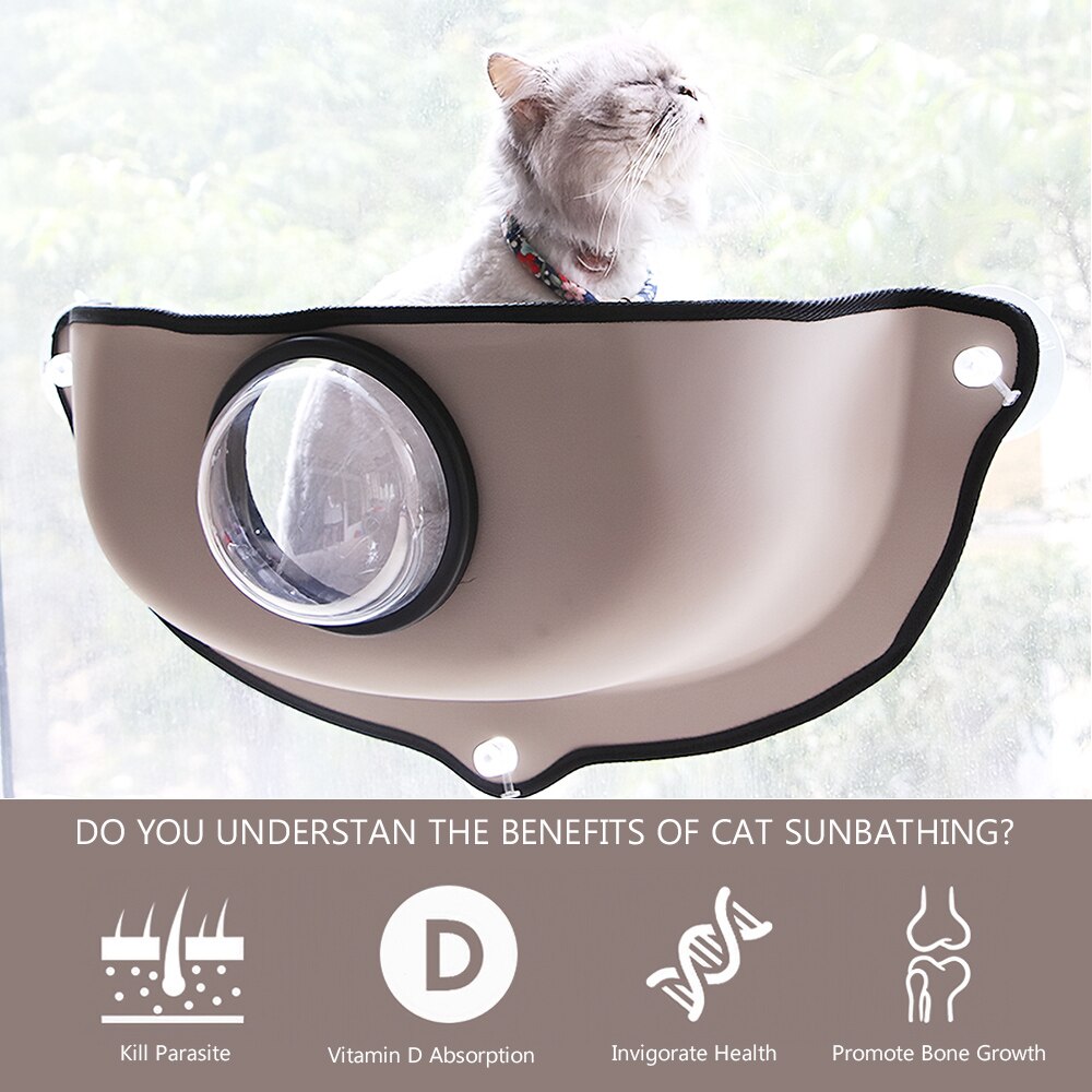 Pet Window Sill Cat Hammock – Suction Cup Mountable Cat Bed for Indoor Cats