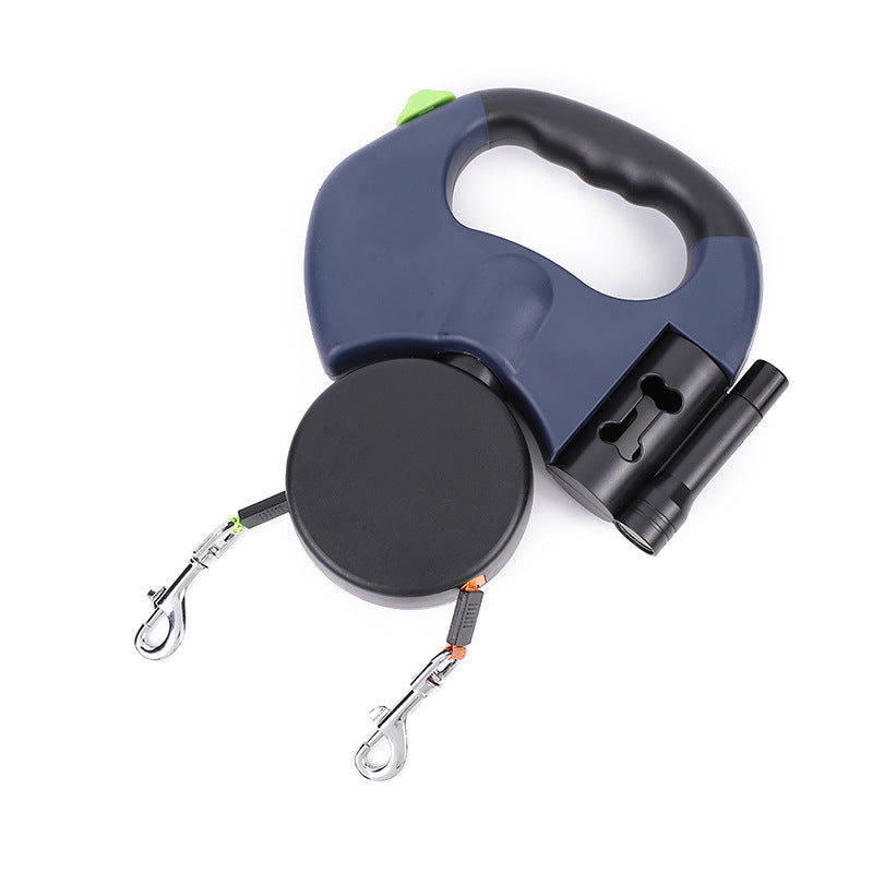 LED retractable dog leash designed for walking dogs safely at night