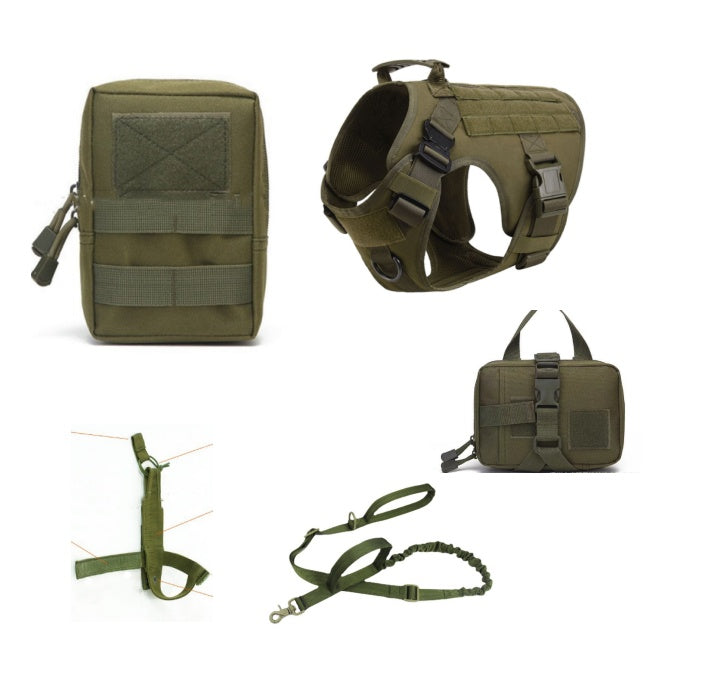 Military style no pull dog harness for German Shepherd with top handle for close control in busy areas