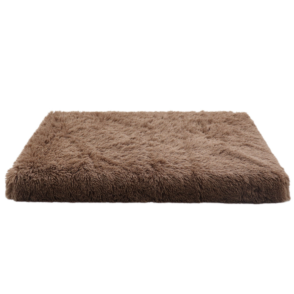 Brown Soft plush dog bed with foam sponge for small and medium dogs