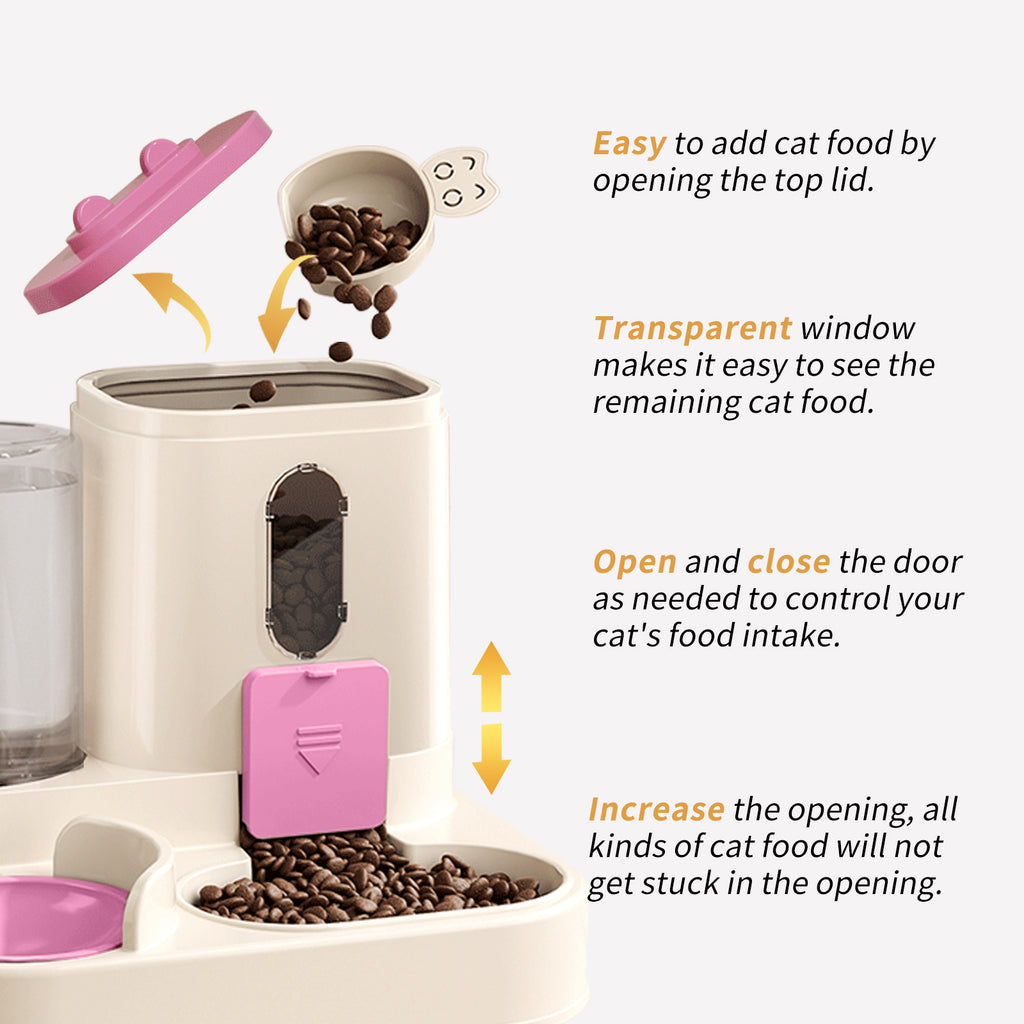 Large capacity cat feeding station