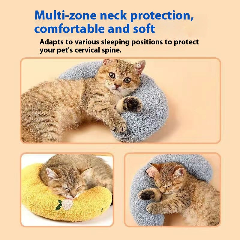 pet sleeping mat with neck support U-shaped pillow bed for dogs and cats