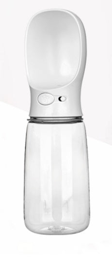 Clear /white portable dog water dispenser leakproof travel bottle for outdoor and walking use