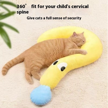 Large dog and cat U-shaped sleeping mat with neck support pillow