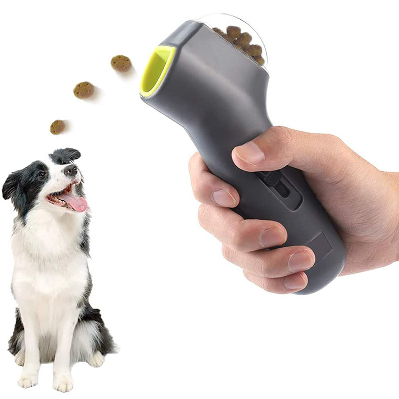 Dog interactive training toy with treat catapult launcher for outdoor play