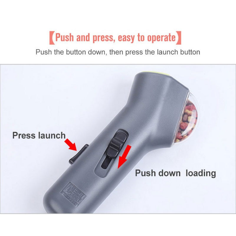 Gray handheld device with instructions on how to operate it, including 'Push and press, easy to operate' text.