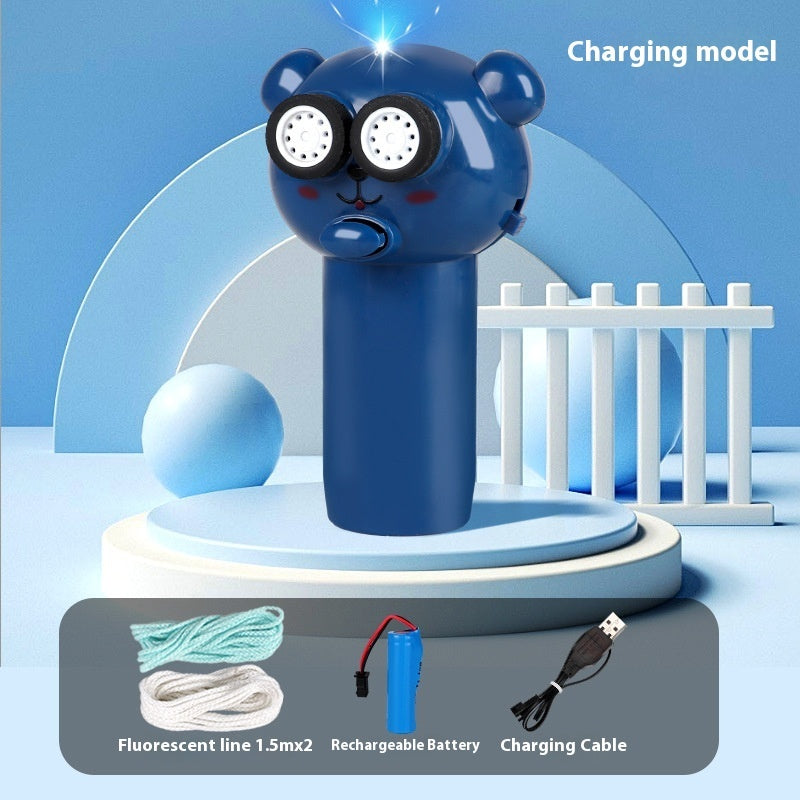 Blue Cat teaser toy with moving LED rope encouraging hunting instincts