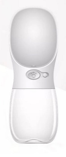 White pet water bottle with a clear base on a white background